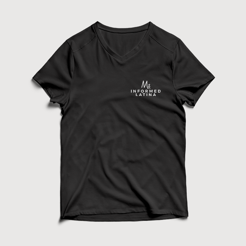 V-Neck Latina T-Shirt Left MIL Logo